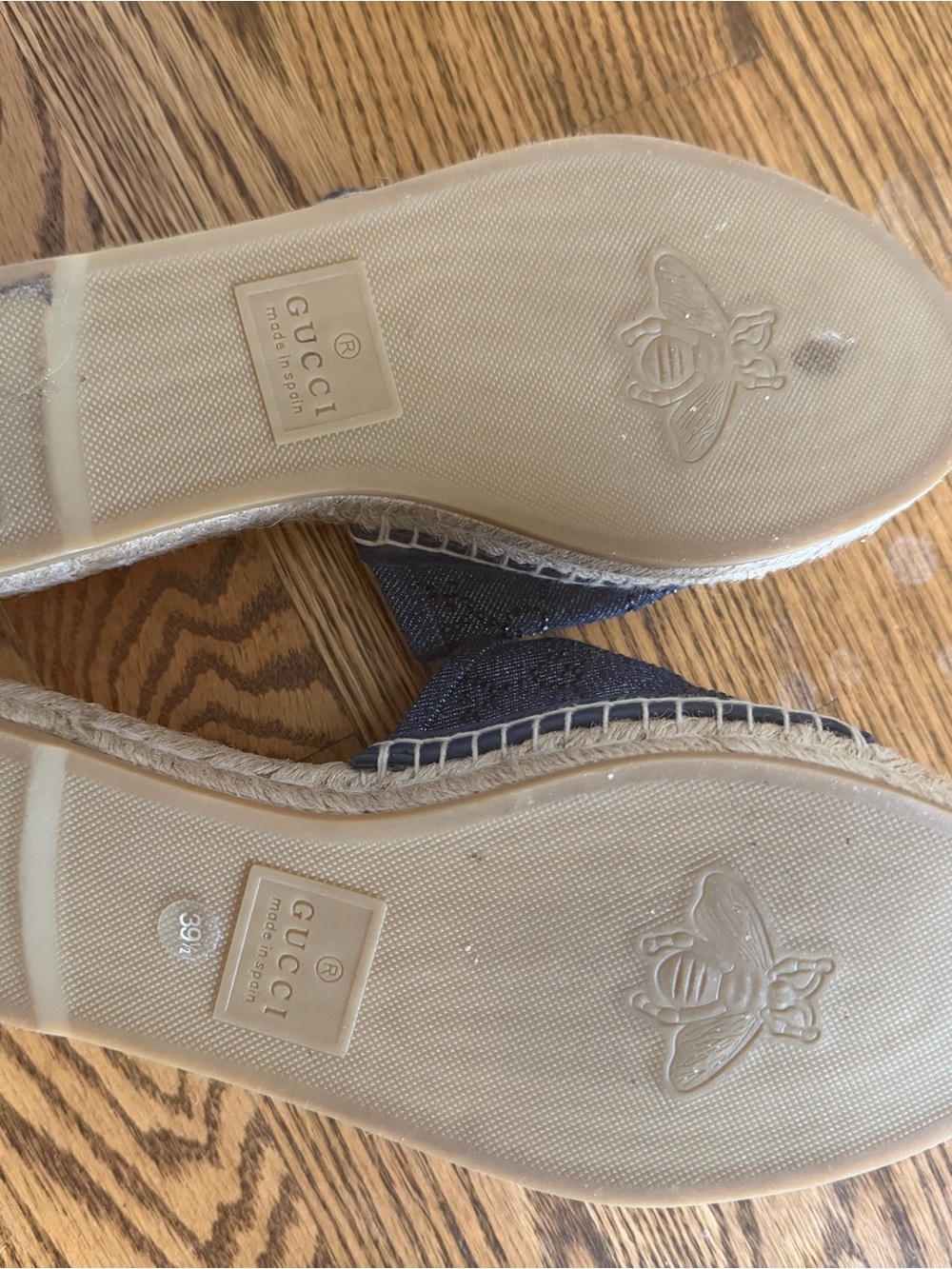 Gucci Navy Denim Slide Sandals - Picture 2 of 2